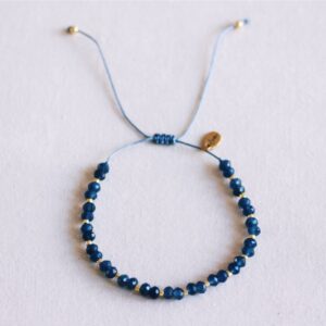Edelsteen armband met vergulde Miyuki – donkerblauw