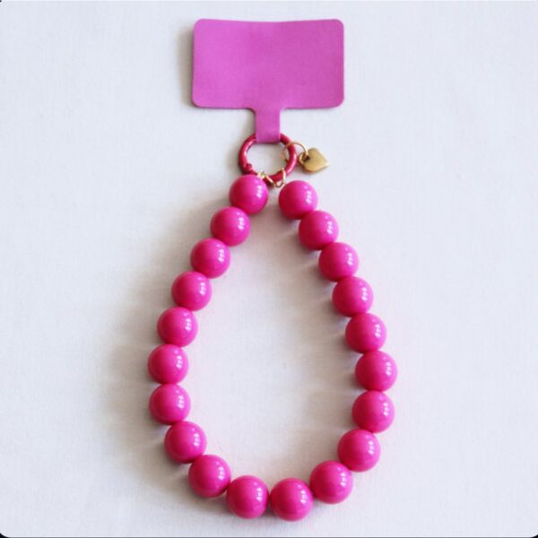 Telefoonkoord kralen XXL in fuchsia