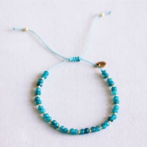 Edelsteen armband met vergulde Miyuki smaragd