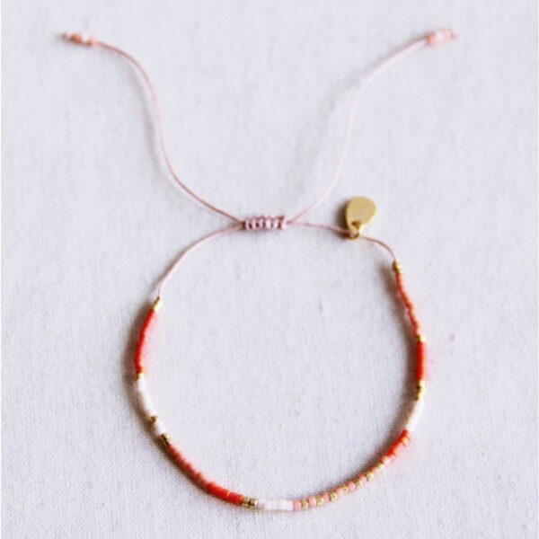 Miyuki armband in nude, oranje en zalm
