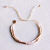 Dubbele Miyuki-armband in nude, wit en taupe