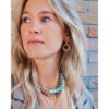 Oorbellen met ronde facethanger – mokka – foto 3
