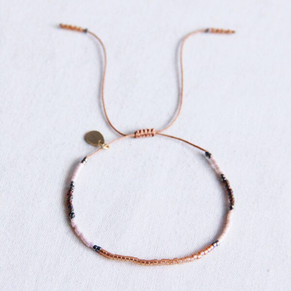 Miyuki armband in cognac en nude