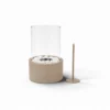 Tafelhaard taupe 26,5 cm met vuurdover en decoratieve stenen