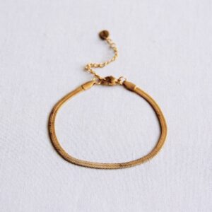 Armband platte slang – goud