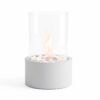 Tafelhaard koel grijs 26,5 cm met vuurdover en decoratieve stenen
