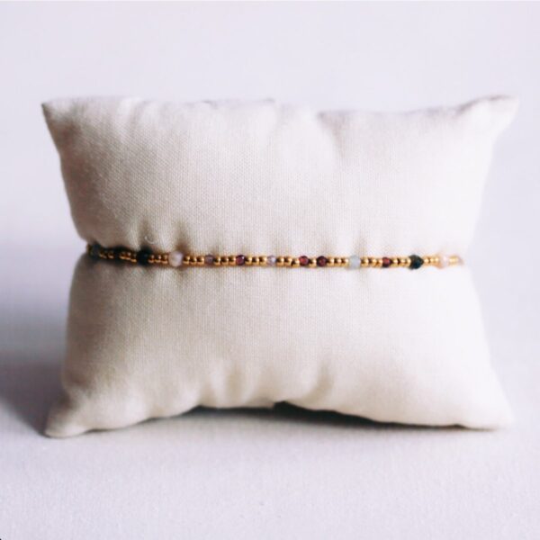 Facetarmband in paars en lichtblauw