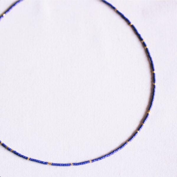 Miyuki ketting in paars en verguld