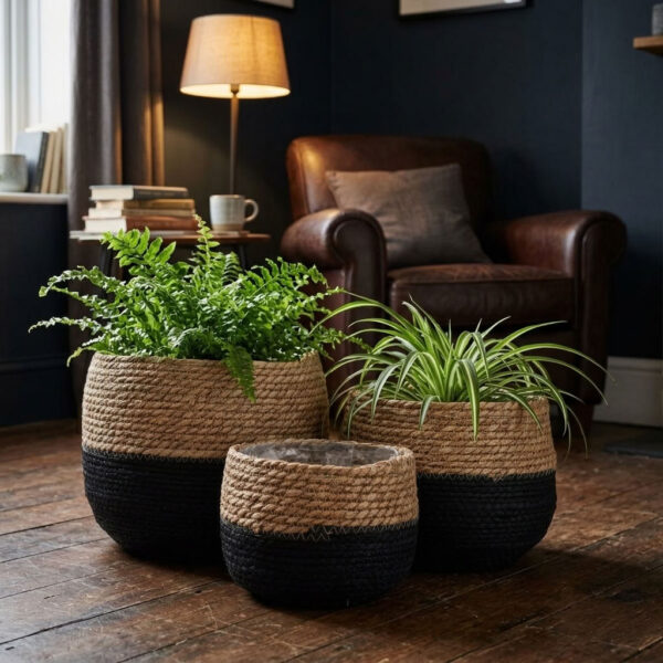 Plantenmand set Jorck Zwart in een sfeervol interieur